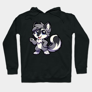 Cute Chibi Wolf Anthro Furry Art Hoodie